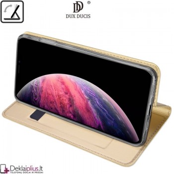 Dux Ducis dirbtinės odos viršelis - auksinės spalvos (telefonui Apple Iphone 11 Pro Max) Dux Ducis dirbtinės odos viršelis - auksinės spalvos (telefonui Apple Iphone 11 Pro Max)